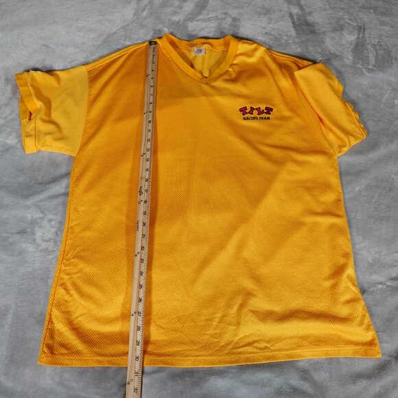 Vintage Russell Athletic Tilt Racing Team Jersey Shirt Mens 2XL Slim Fit Gold - Picture 8 of 8